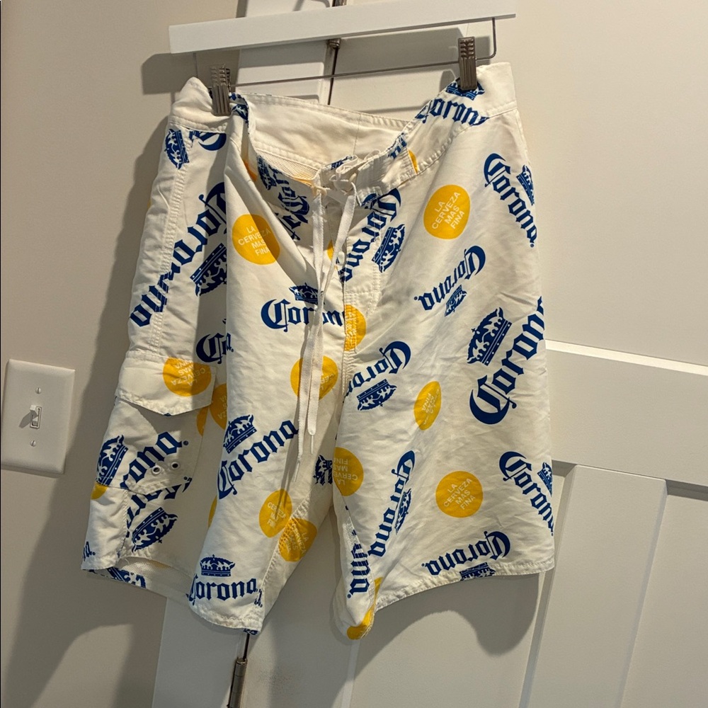 Corona Blue and Yellow Swimwear Trunks Size 32